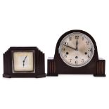 TWO CONTINENTAL EUROPEAN ART DECO MANTEL CLOCKS