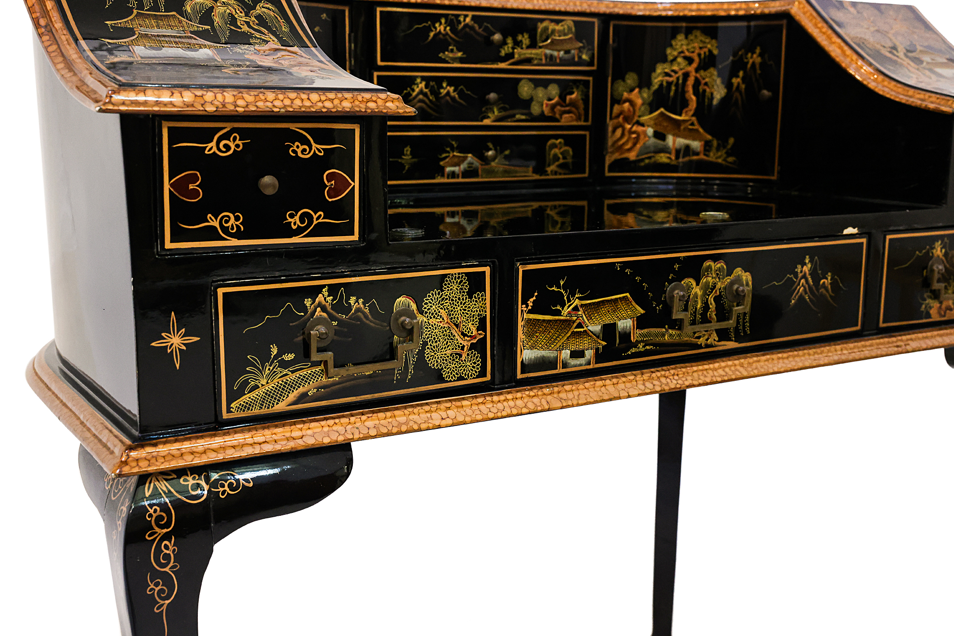 A MODERN CHINOISERIE CARLTON HOUSE DESK AND CHAIR - Image 3 of 8