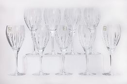 A SET OF TEN CHRISTOFLE CRYSTAL WINE GLASSES