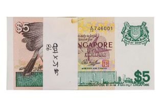 A GROUP OF SINGAPORE 5 DOLLARS BIRD SERIES PART-CONSECUTIVE