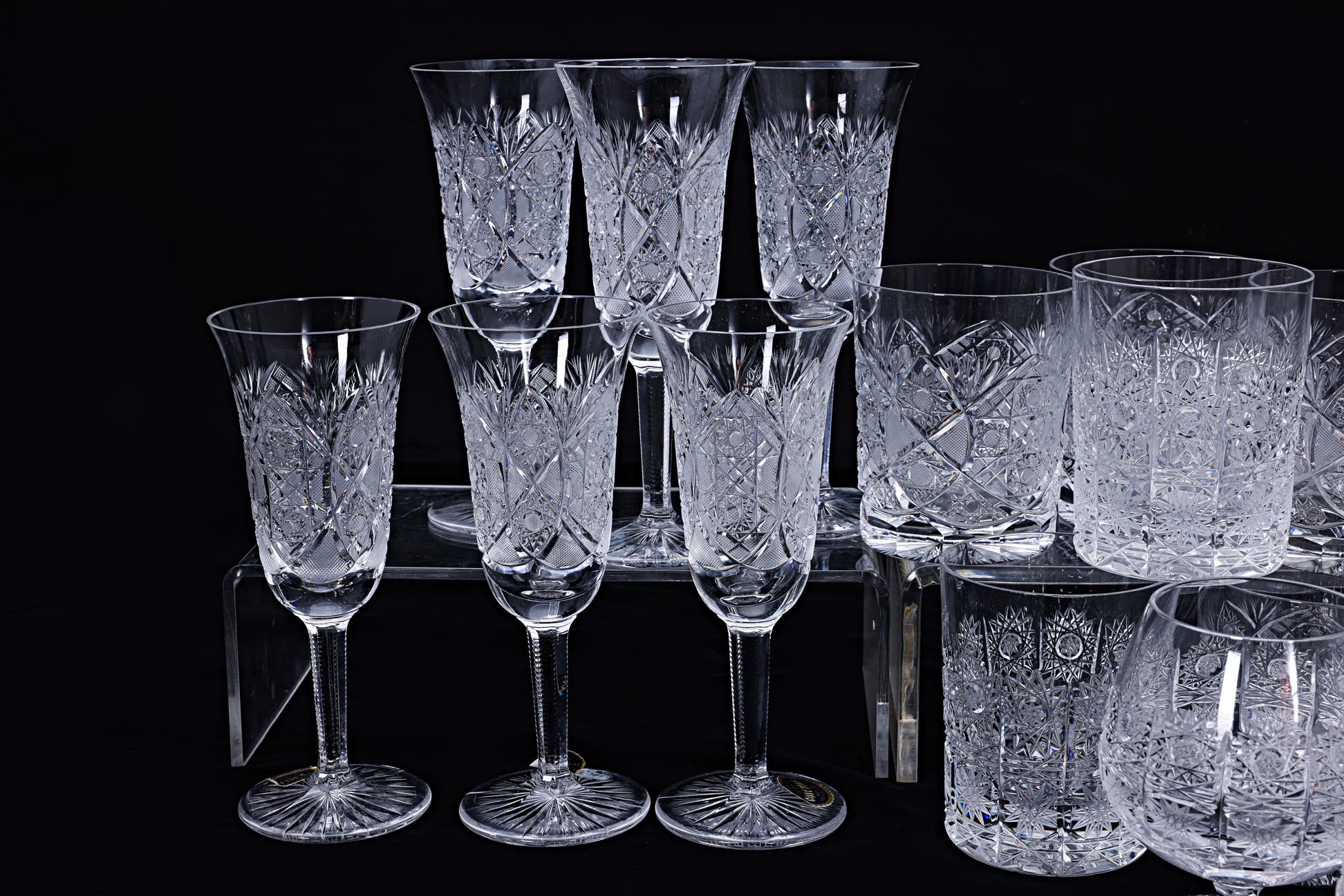 FOUR SETS OF BOHEMIA CRYSTAL GLASSES - Image 5 of 6