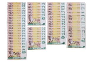 A GROUP OF SINGAPORE 5 DOLLARS BIRD SERIES PART-CONSECUTIVE