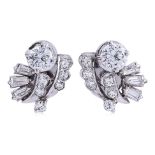 A PAIR OF DIAMOND EARRINGS