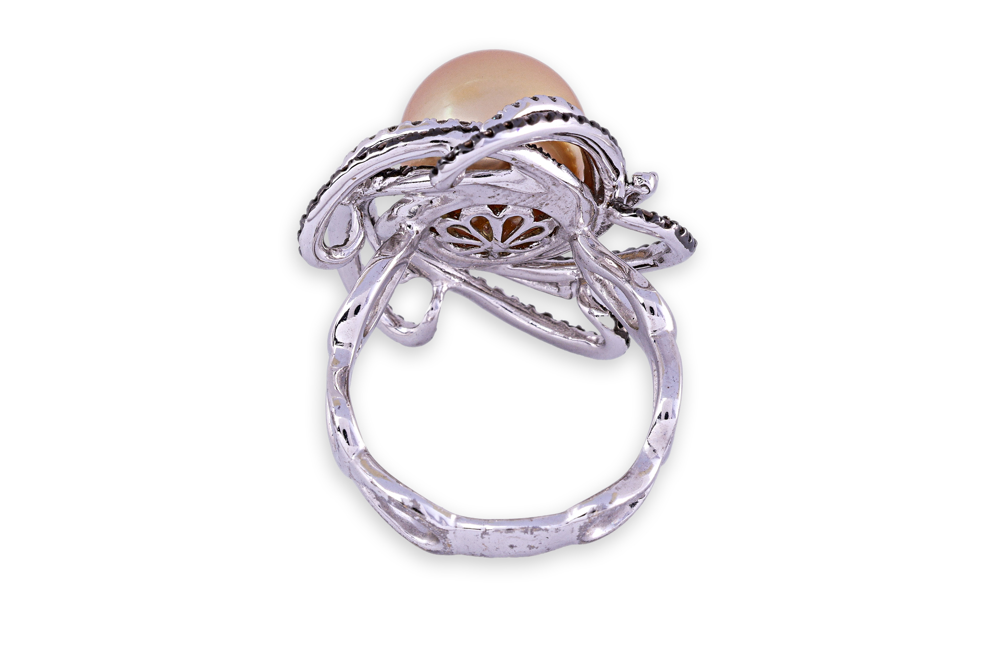 A CULTURED SOUTH SEA PEARL AND DIAMOND RING - Image 3 of 3