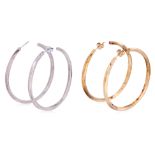 TWO PAIRS OF LARGE TWISTED HOOP EARRINGS BY TIFFANY & CO.