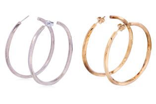 TWO PAIRS OF LARGE TWISTED HOOP EARRINGS BY TIFFANY & CO.