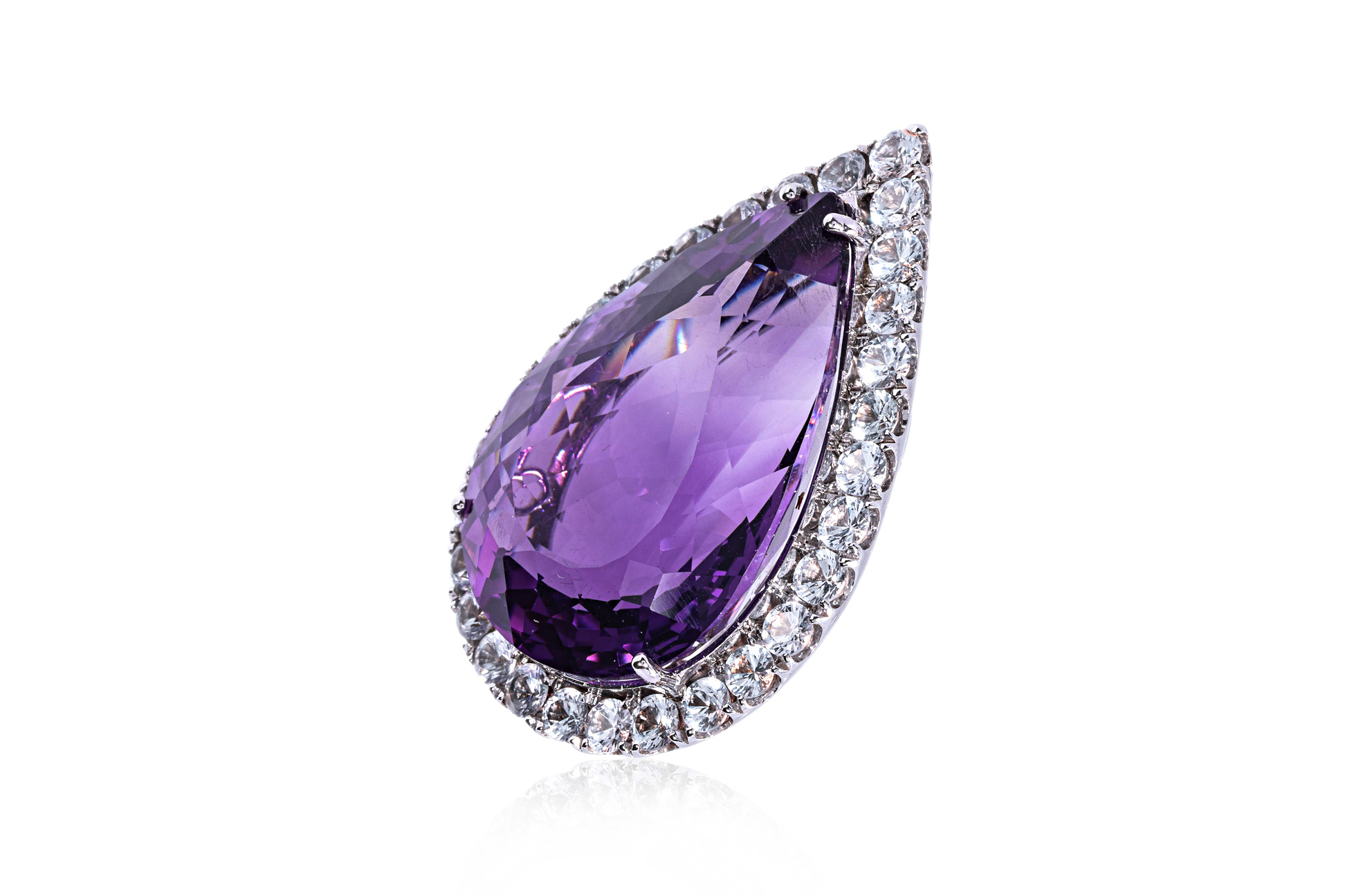 AN AMETHYST AND DIAMOND RING AND PENDANT - Image 3 of 5