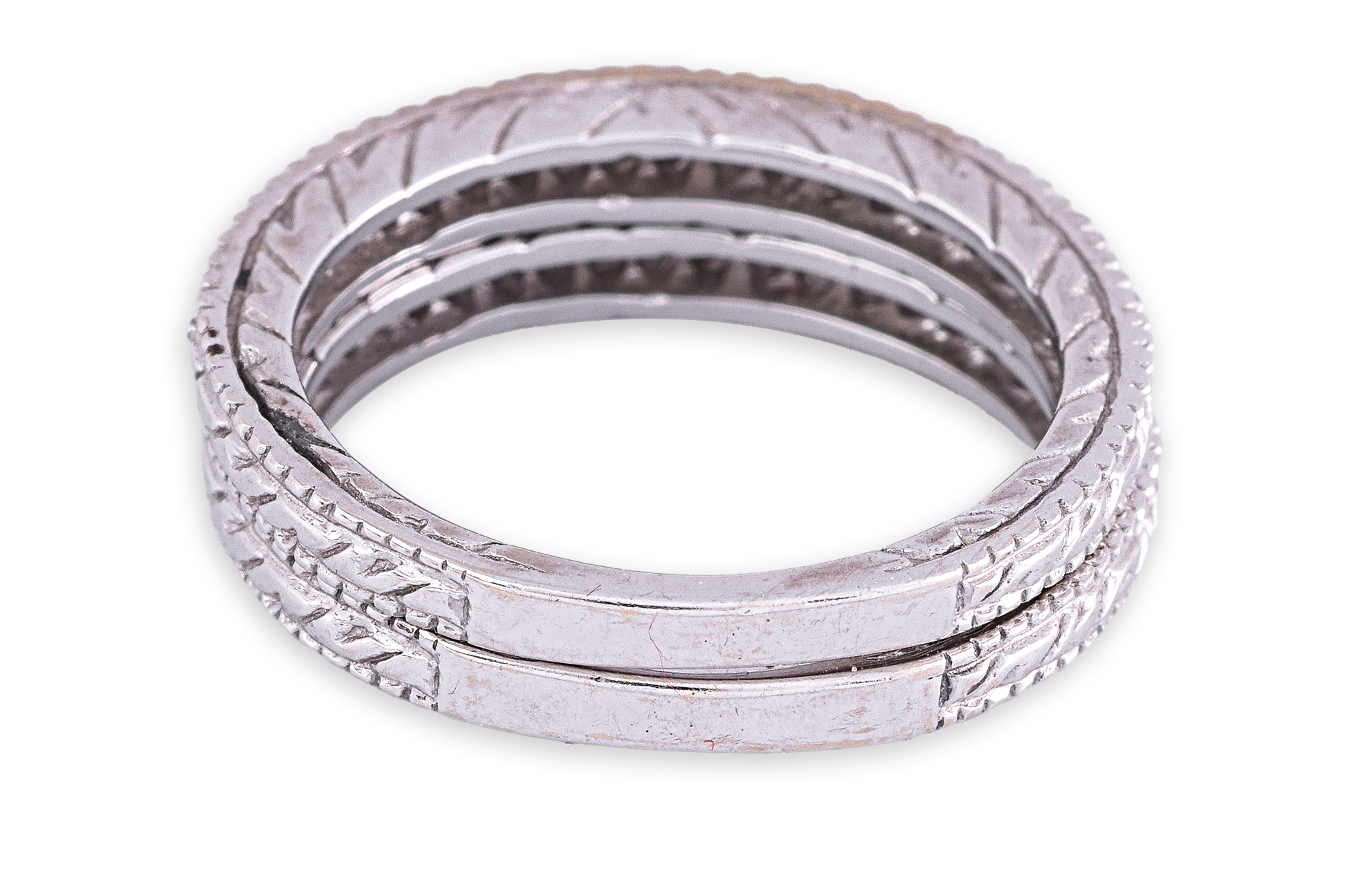 A PAIR OF STACKABLE DIAMOND HALF ETERNITY BANDS - Image 6 of 6