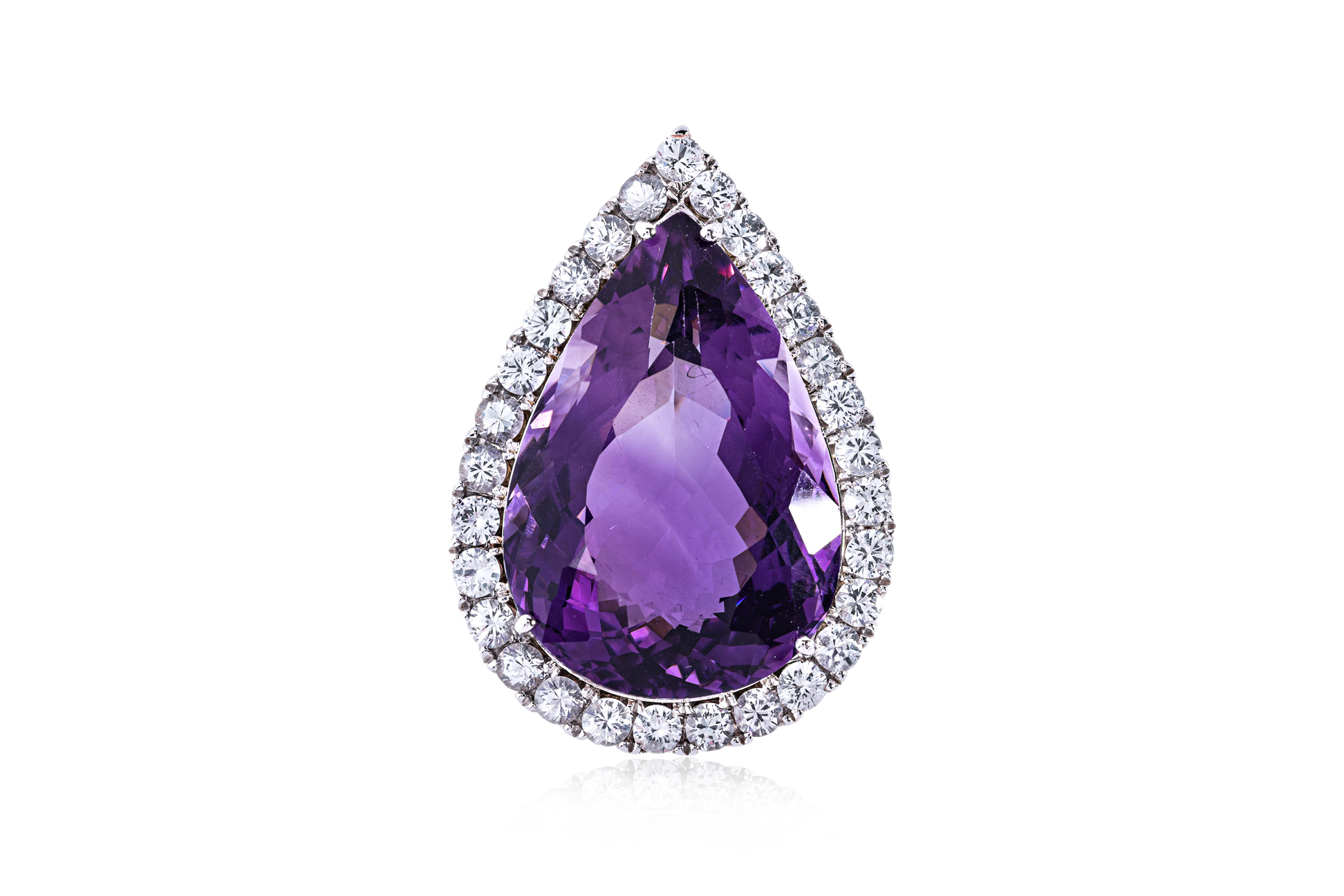 AN AMETHYST AND DIAMOND RING AND PENDANT - Image 2 of 5