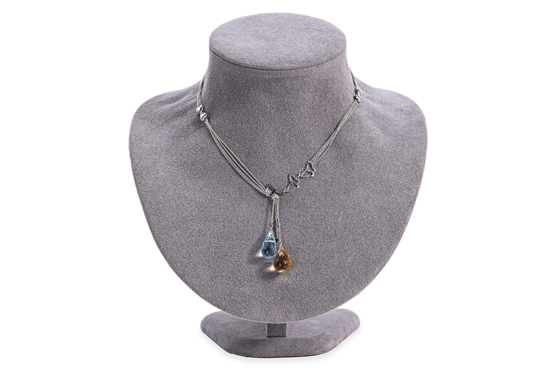 A SUITE OF BLUE TOPAZ AND CITRINE JEWELLERY - Image 3 of 3