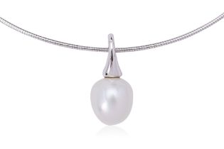 A DROP SHAPED CULTURED SOUTH SEA PEARL NECKLACE BY PASPALEY