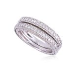 A PAIR OF STACKABLE DIAMOND HALF ETERNITY BANDS