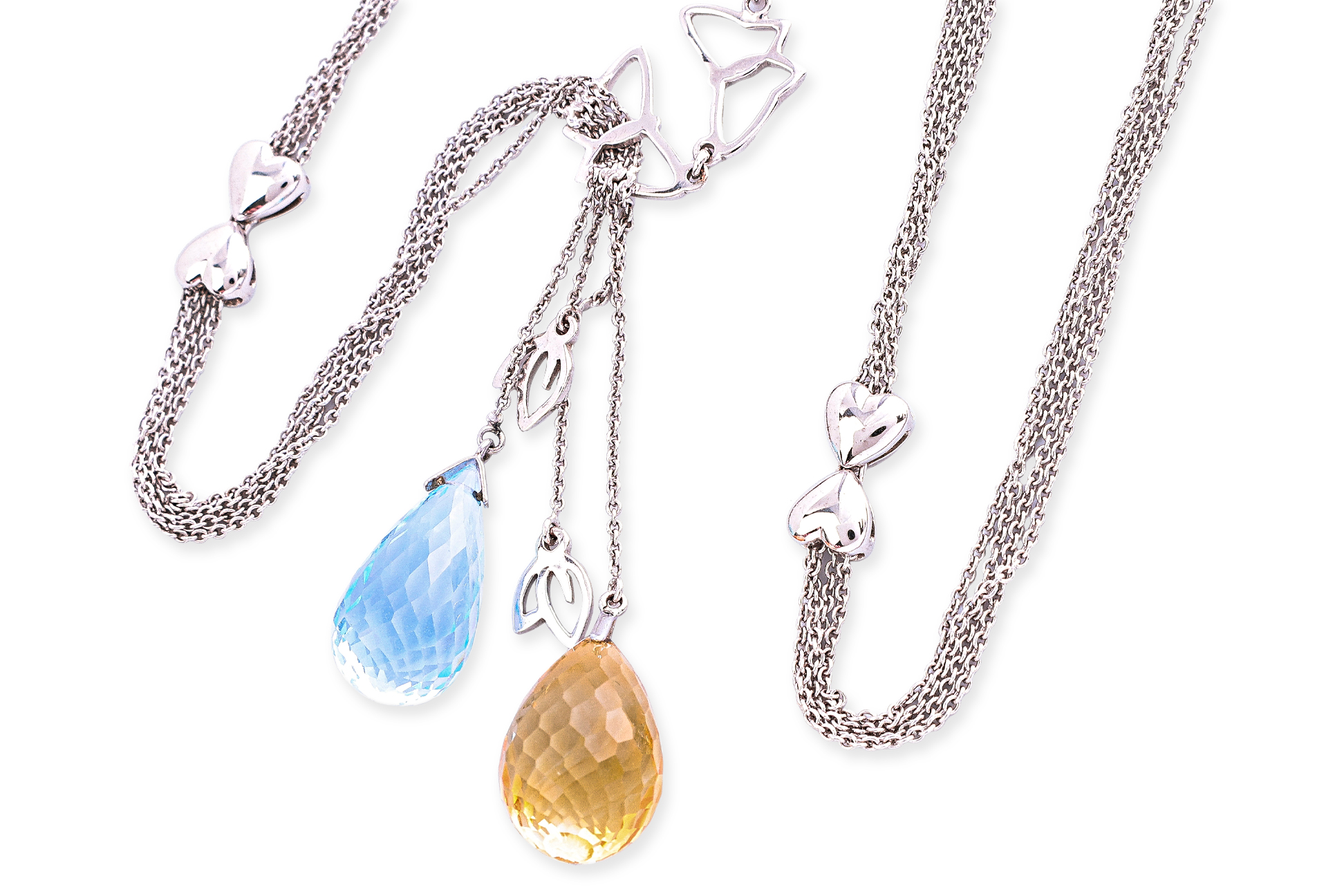 A SUITE OF BLUE TOPAZ AND CITRINE JEWELLERY - Image 2 of 3