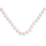 A CULTURED AKOYA PEARL STRAND WITH DETACHABLE CLASP