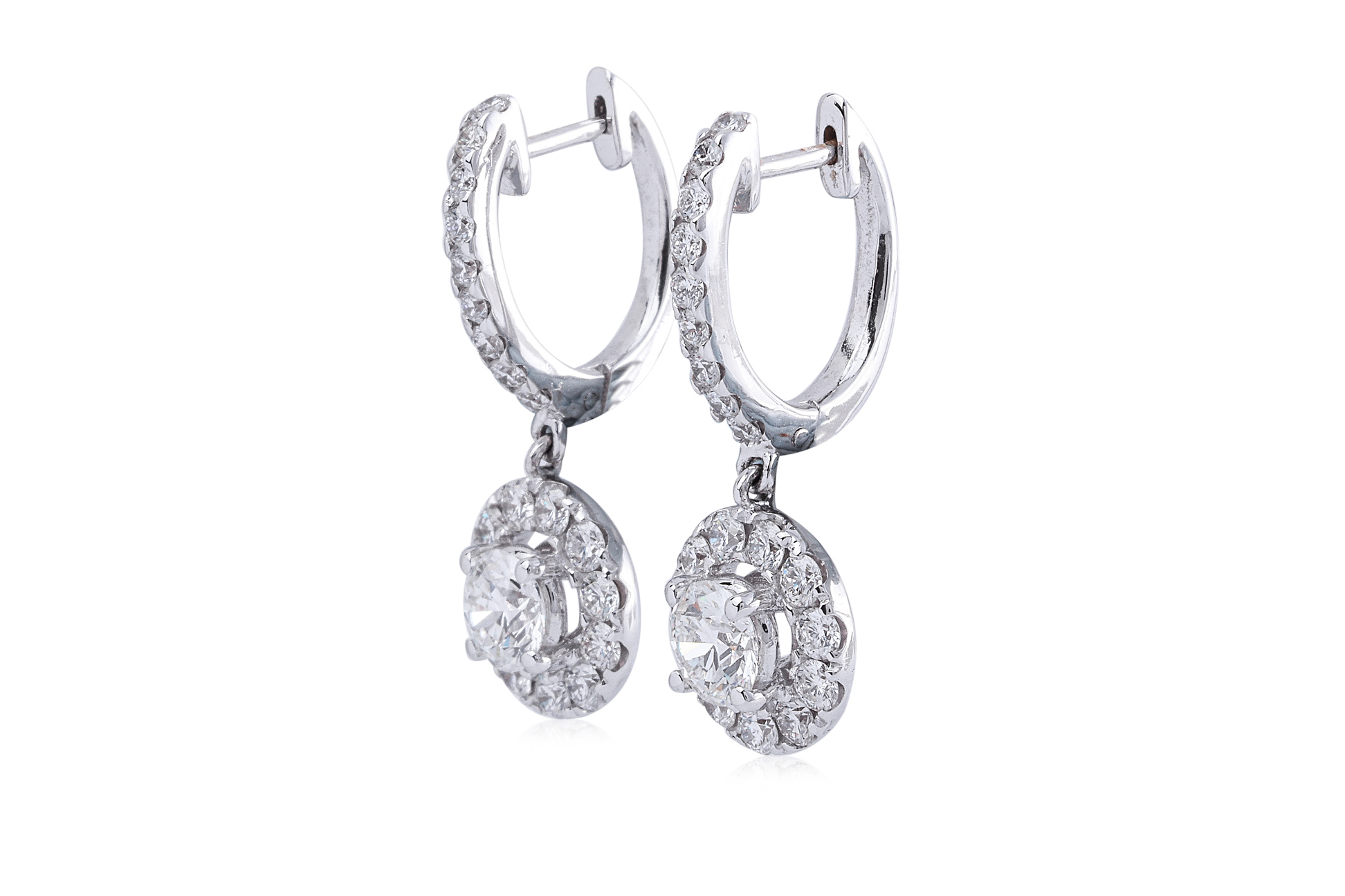 A PAIR OF DIAMOND 'HALO' EARRINGS BY LARRY JEWELLERY - Image 2 of 4