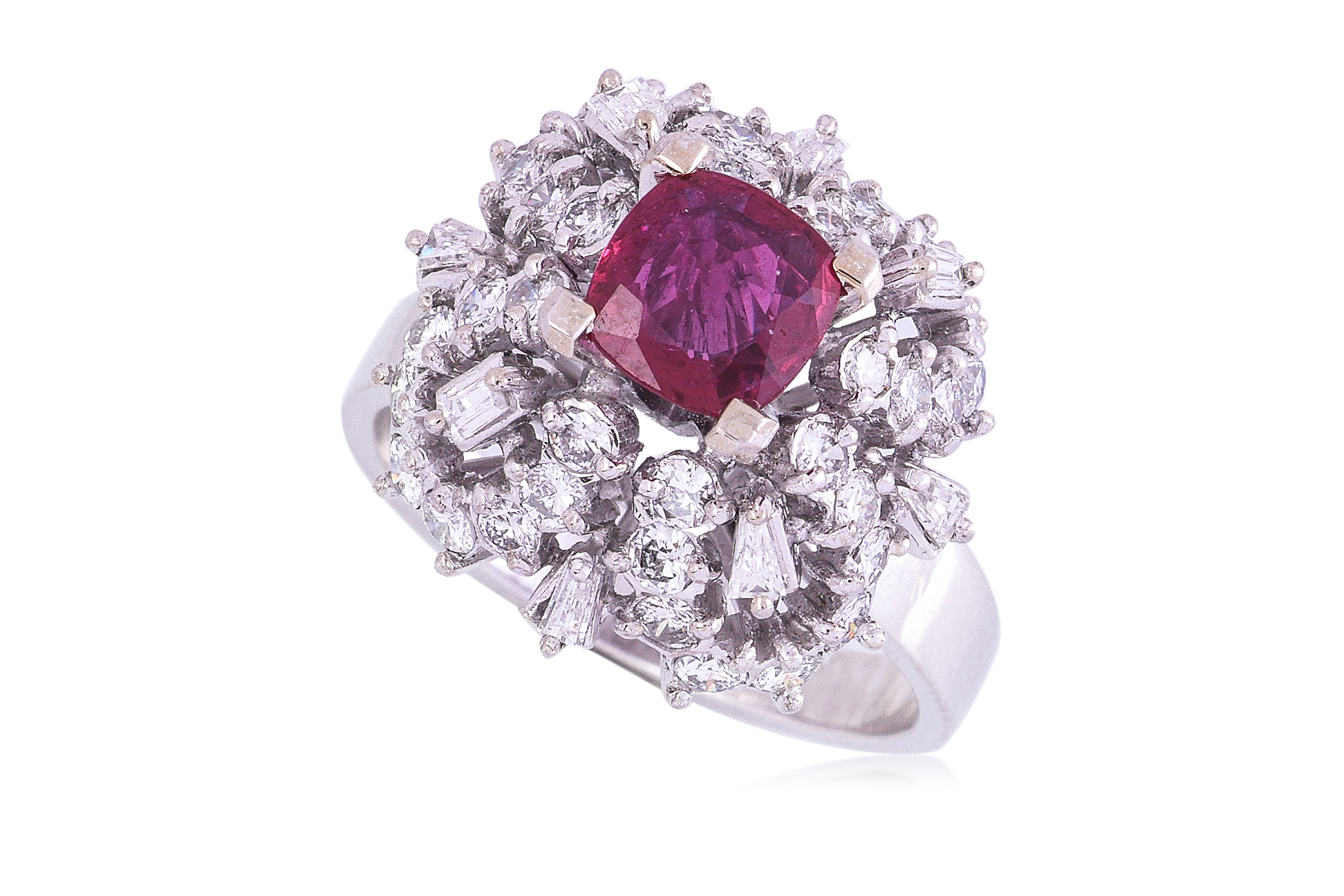 A RUBY AND DIAMOND RING