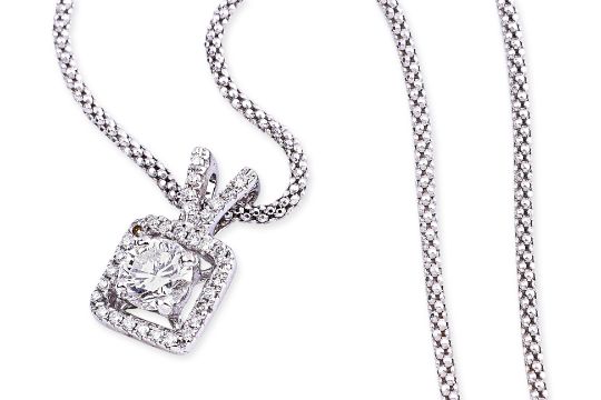 A DIAMOND PENDANT ON CHAIN - Image 2 of 3