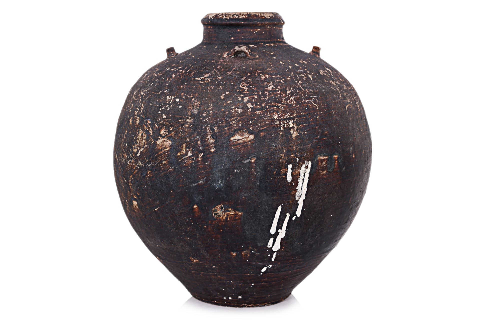 A LARGE SOUTHEAST ASIAN OLIVE-BROWN GLAZED JAR - Image 3 of 5