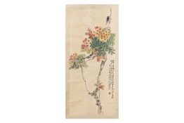 LI MANSHI (B. 1911) - CICADA ON A FLOWERING BRANCH