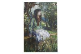 BA NYAN (BURMESE, 1897-1945) - A PASTEL PORTRAIT OF A GIRL