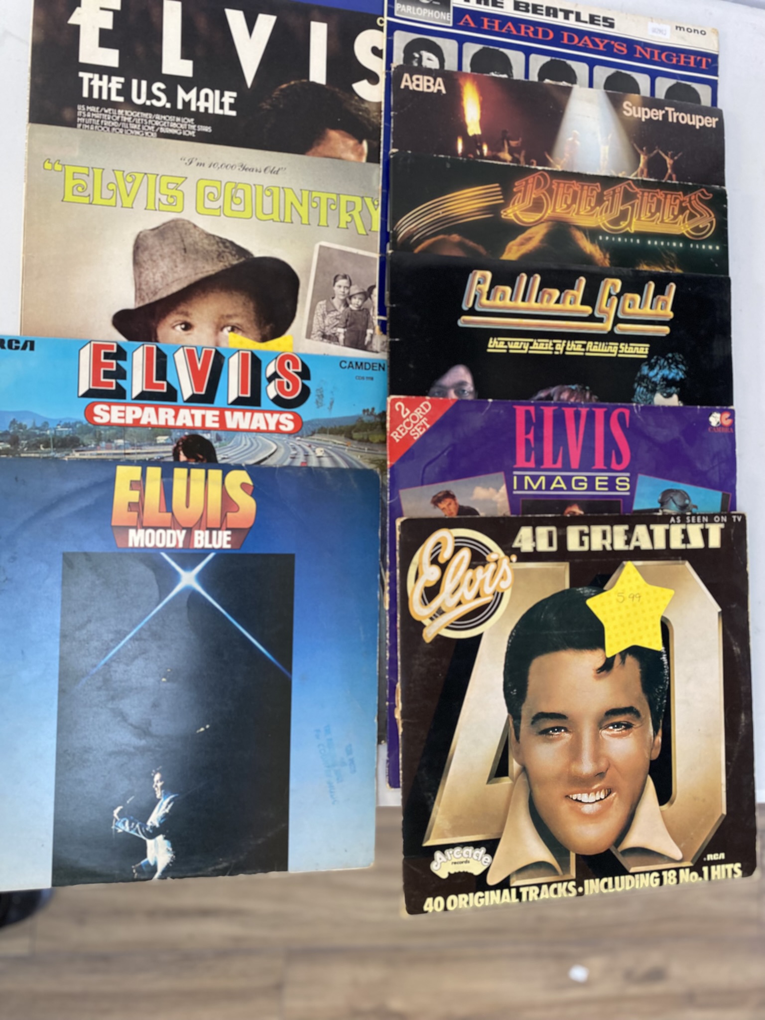 Large lot of LPs vinyl inc Beatles, Elvis, ABBA, Beegees