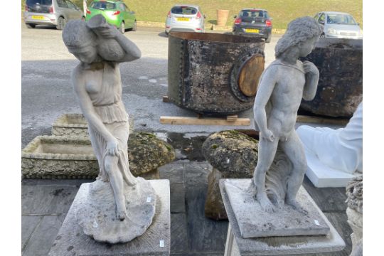 2 Garden Statues - male and female - Image 1 of 3