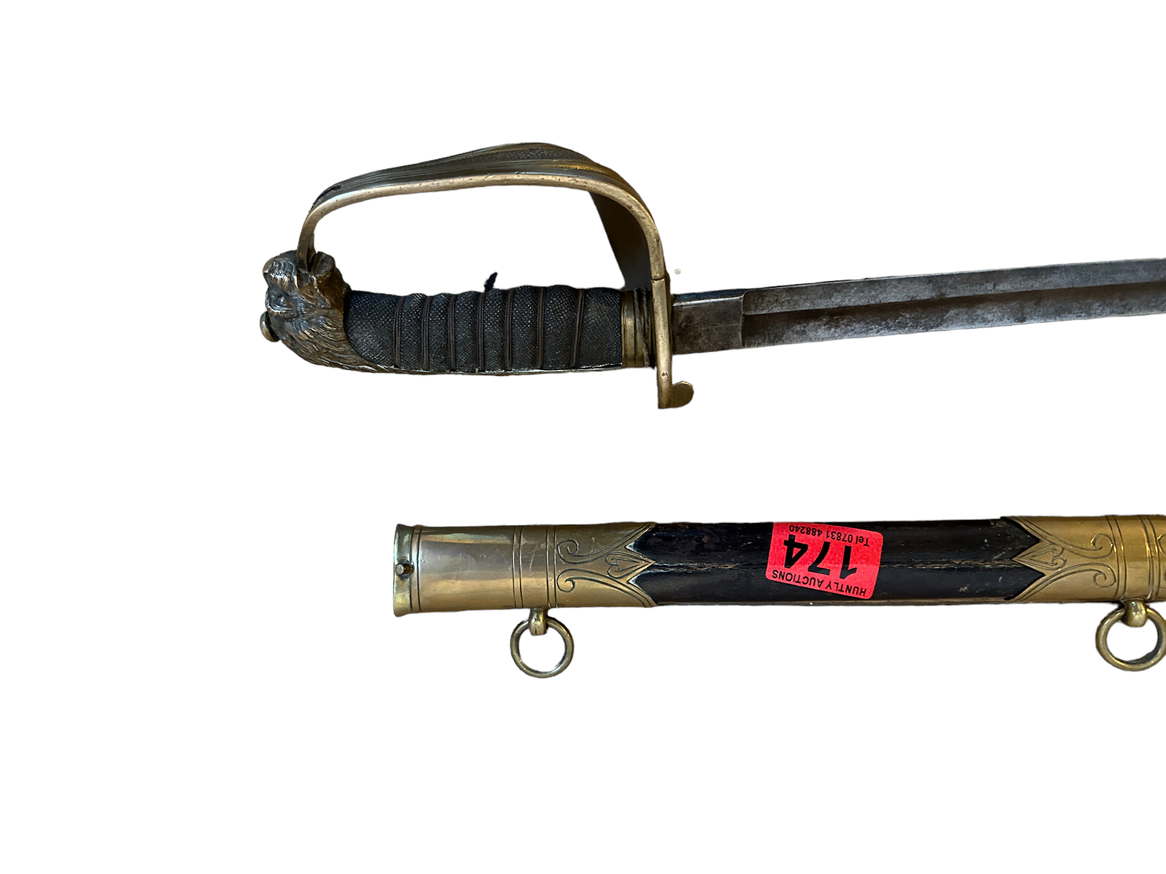 Antique British Naval Sword - blade 32" long and overall length 38". - Image 5 of 5