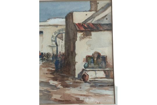 Arthur Melville Scottish Artist 1855-1904 signed Watercolour of Tangier - 10 3/4" (27.3cm) x 8 3/4" - Image 7 of 10