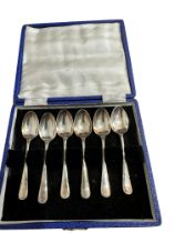 Vintage Boxed Set of Silver Teaspoons - 3 7/8" long.