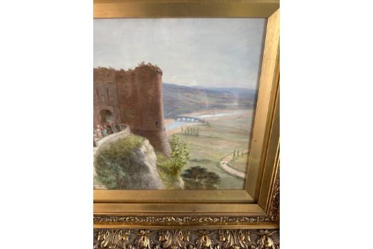 Antique Gilt Framed R B Johnston Italian "Orvieto" Oil Painting - 19 3/4" x 16". - Image 6 of 7