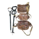 Lot of 3 Cartridge Bags and 2 Shooting Sticks.