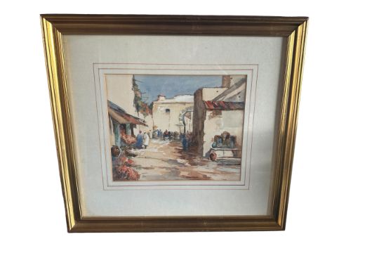 Arthur Melville Scottish Artist 1855-1904 signed Watercolour of Tangier - 10 3/4" (27.3cm) x 8 3/4"