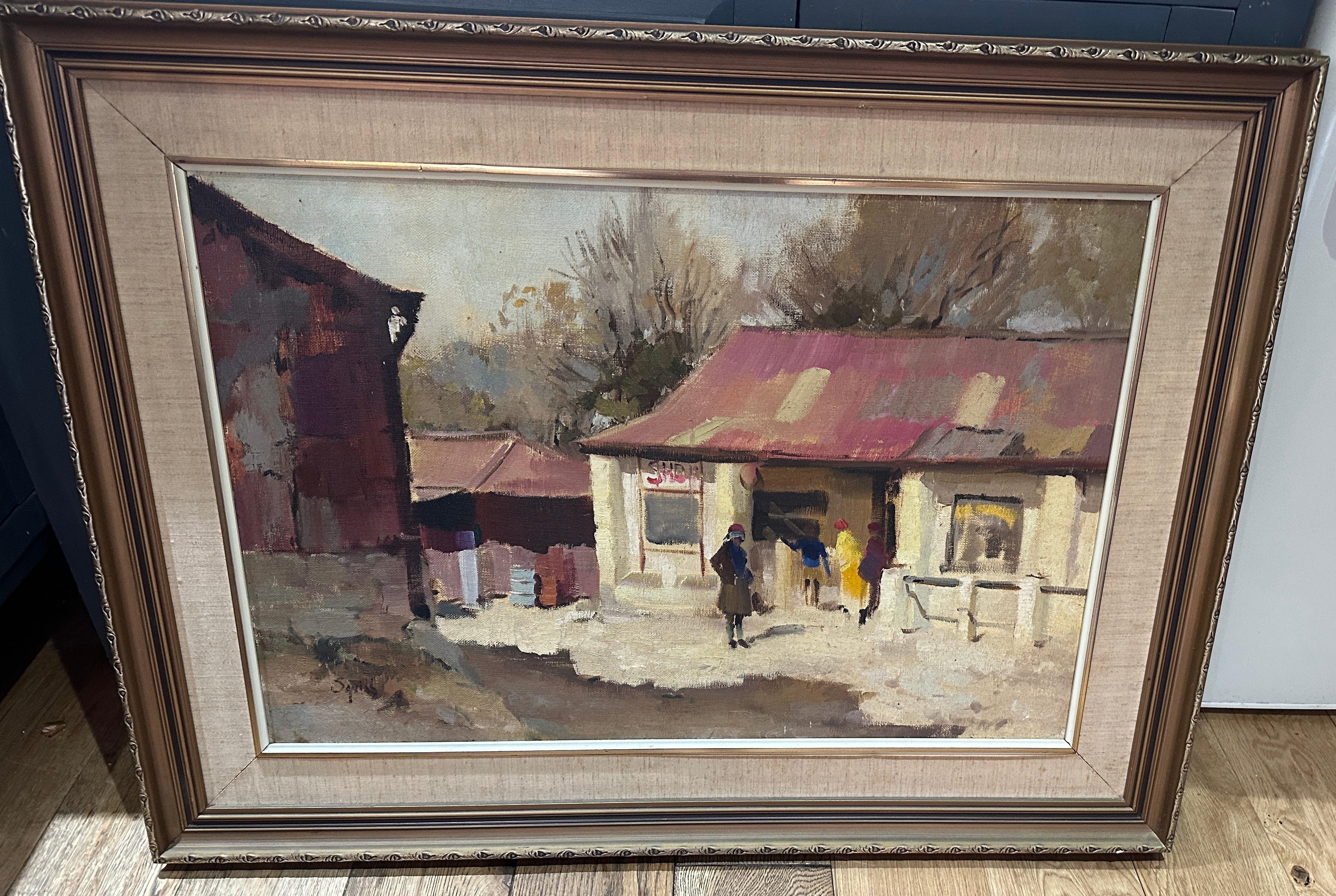 Trio of South African Oil Paintings - Trading Post and one of Table Mountain by Maurice Fearns.