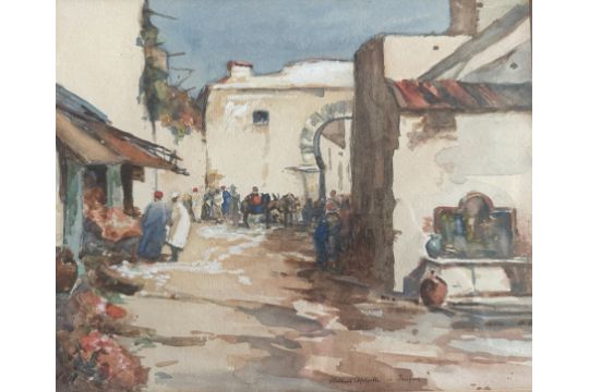 Arthur Melville Scottish Artist 1855-1904 signed Watercolour of Tangier - 10 3/4" (27.3cm) x 8 3/4" - Image 9 of 10