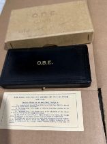 Boxed OBE Civil Medal with outer Cardboard Case.