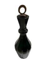 Antique Bristol Green Glass Whisky Decanter - 12 1/2" (32cm tall)