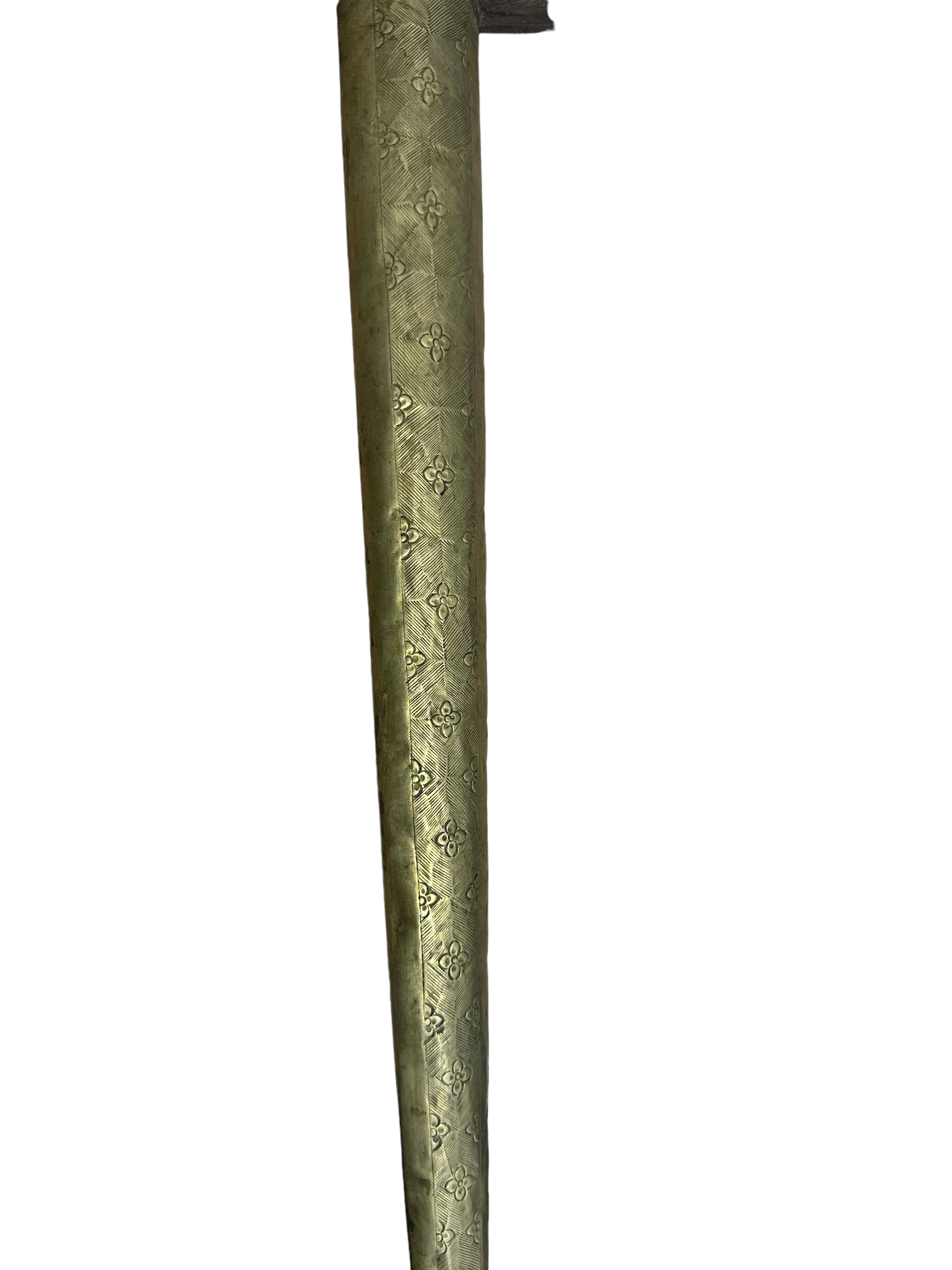Antique Malaysian Kris with Brass and Wood Scabbard - Blade 31.5cm long - overall 51.5cm long. - Image 3 of 10