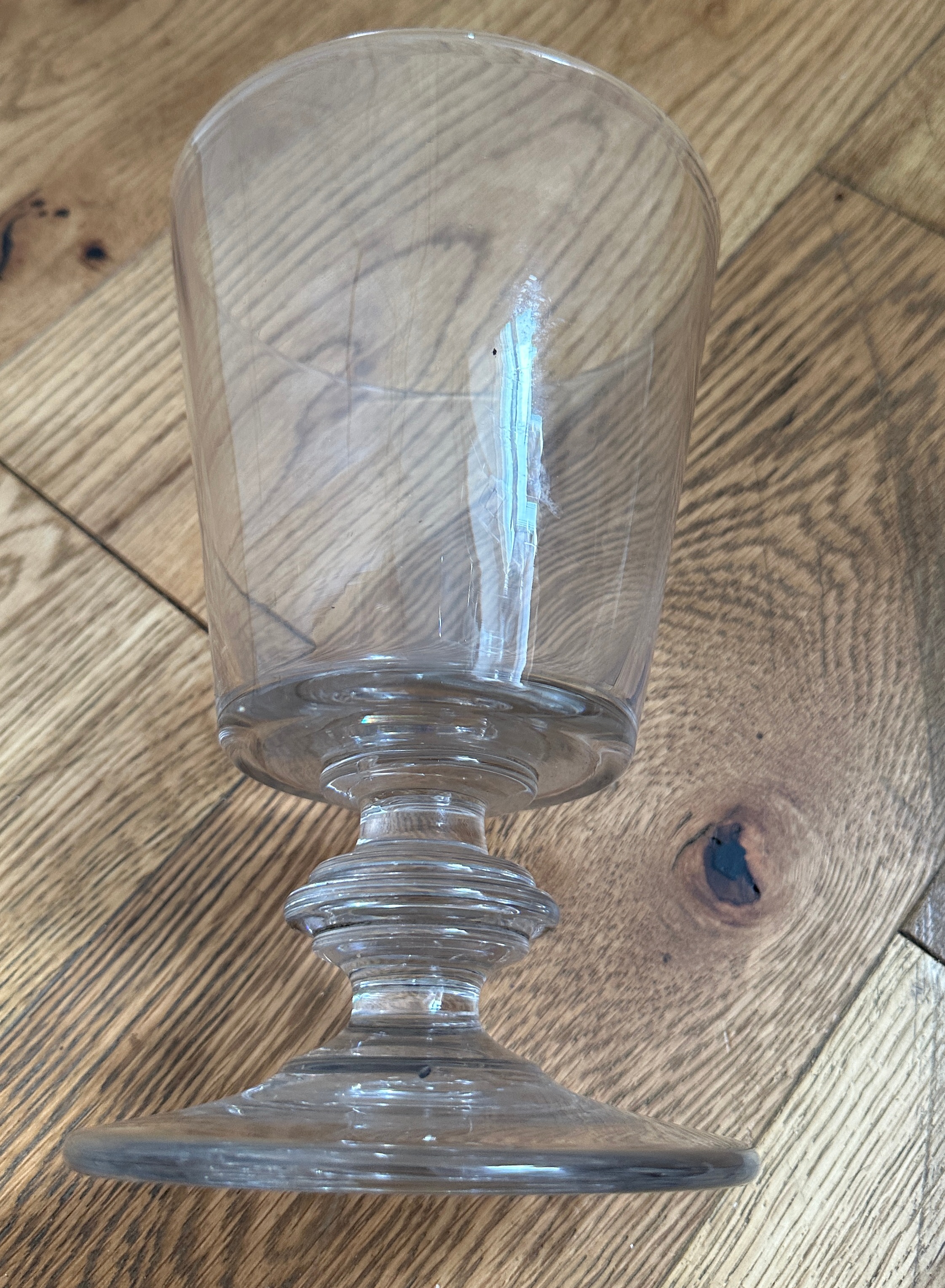 Large Antique Drinking Glass - 8 1/8" tall with top of 5 3/8" diameter and base of 4 3/4" diameter - Image 2 of 4