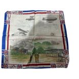 Royal Flying Corps Silk Handkerchief 13" x 12 1/2" Scouts in the Air