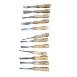 Lot of 12 ADW Woodworking Chisels.