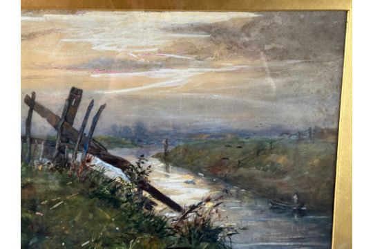 Joseph Thorburn Ross Oil Painting of "Fishing on the River Tweed" - Image 7 of 7