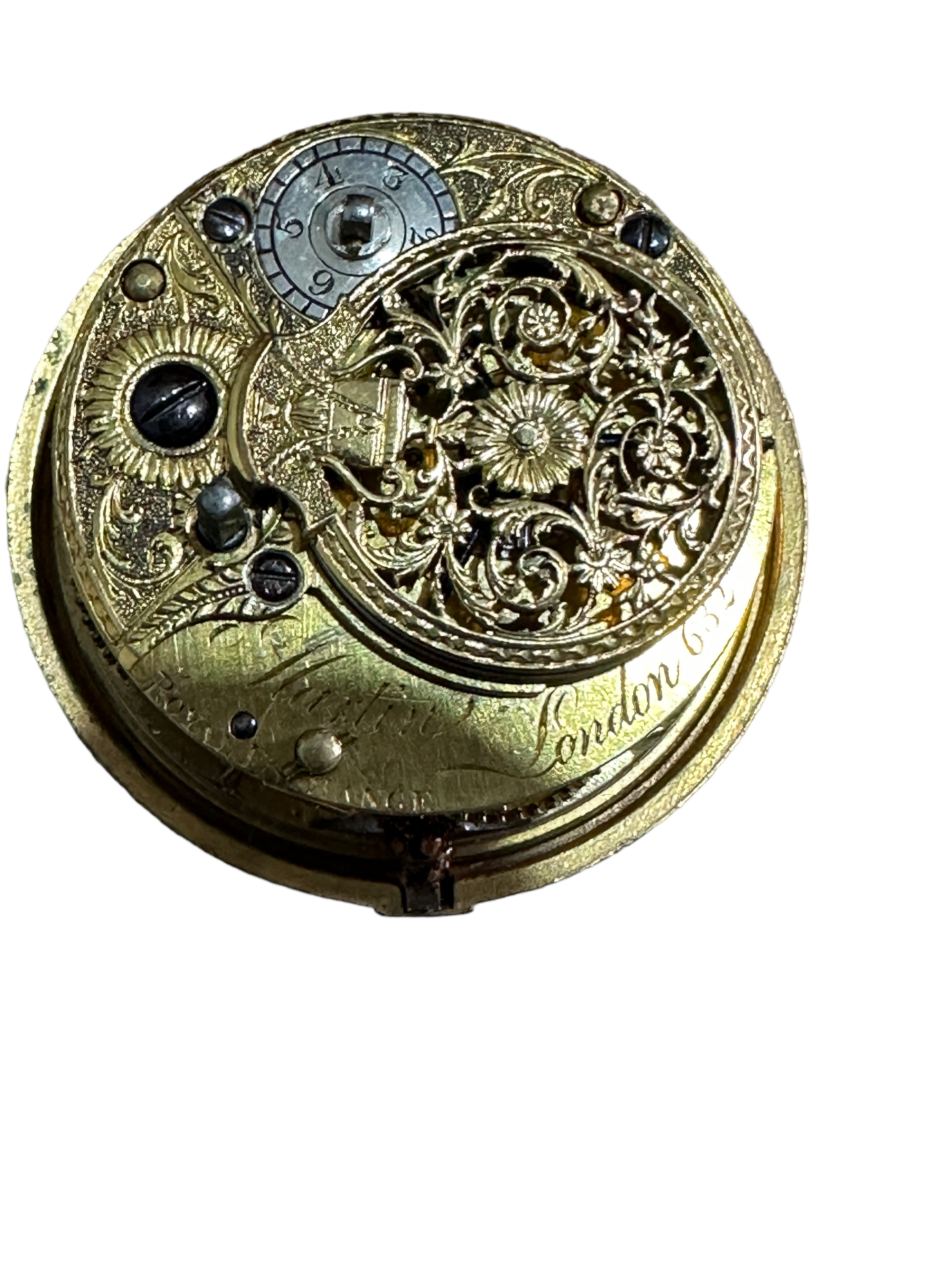 Antique Martin Royal Exchange London Verge Pocket Watch - Gold Case? - working order. - Image 9 of 16