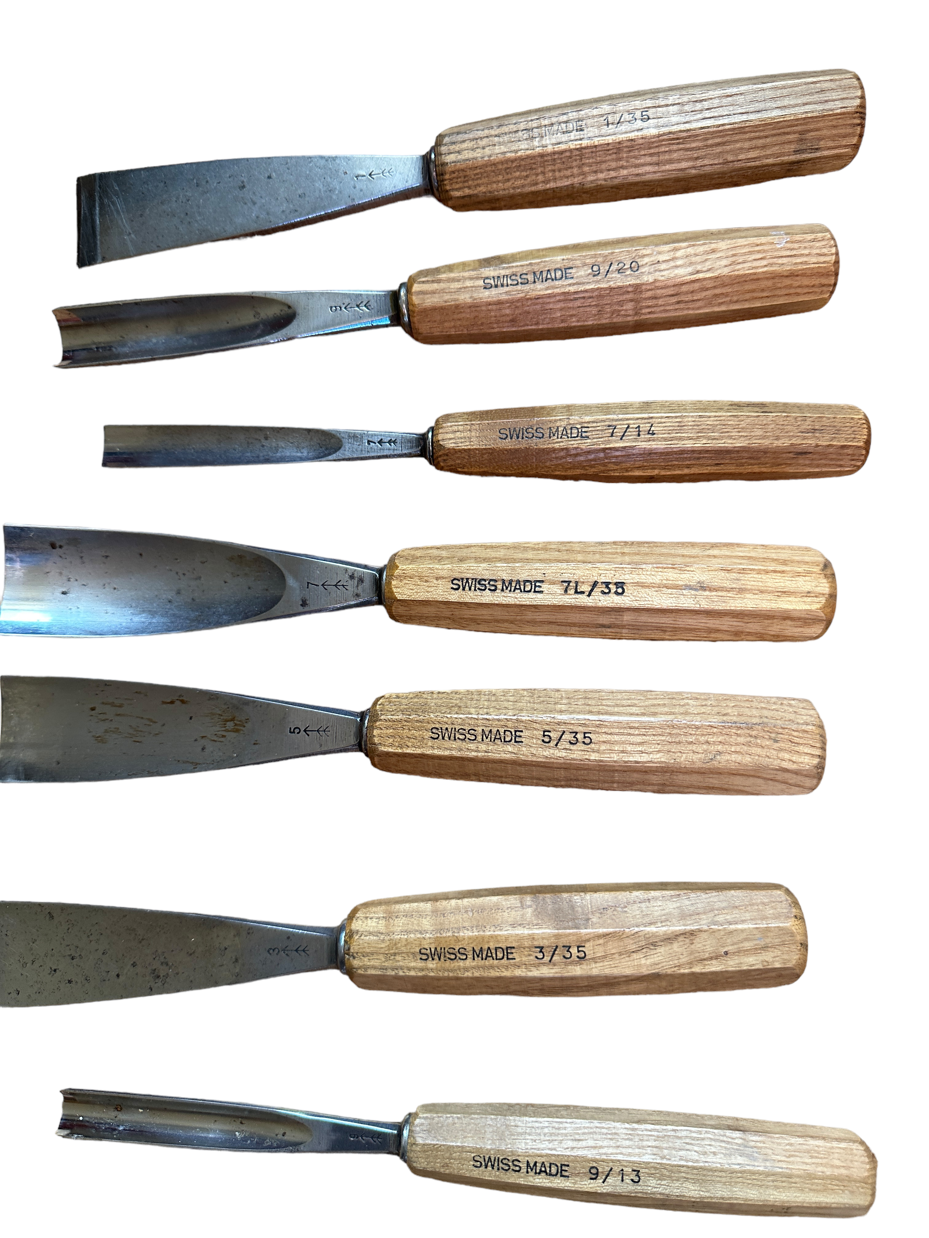 Lot of 27 Swiss Made Woodworking Chisels. - Image 5 of 12