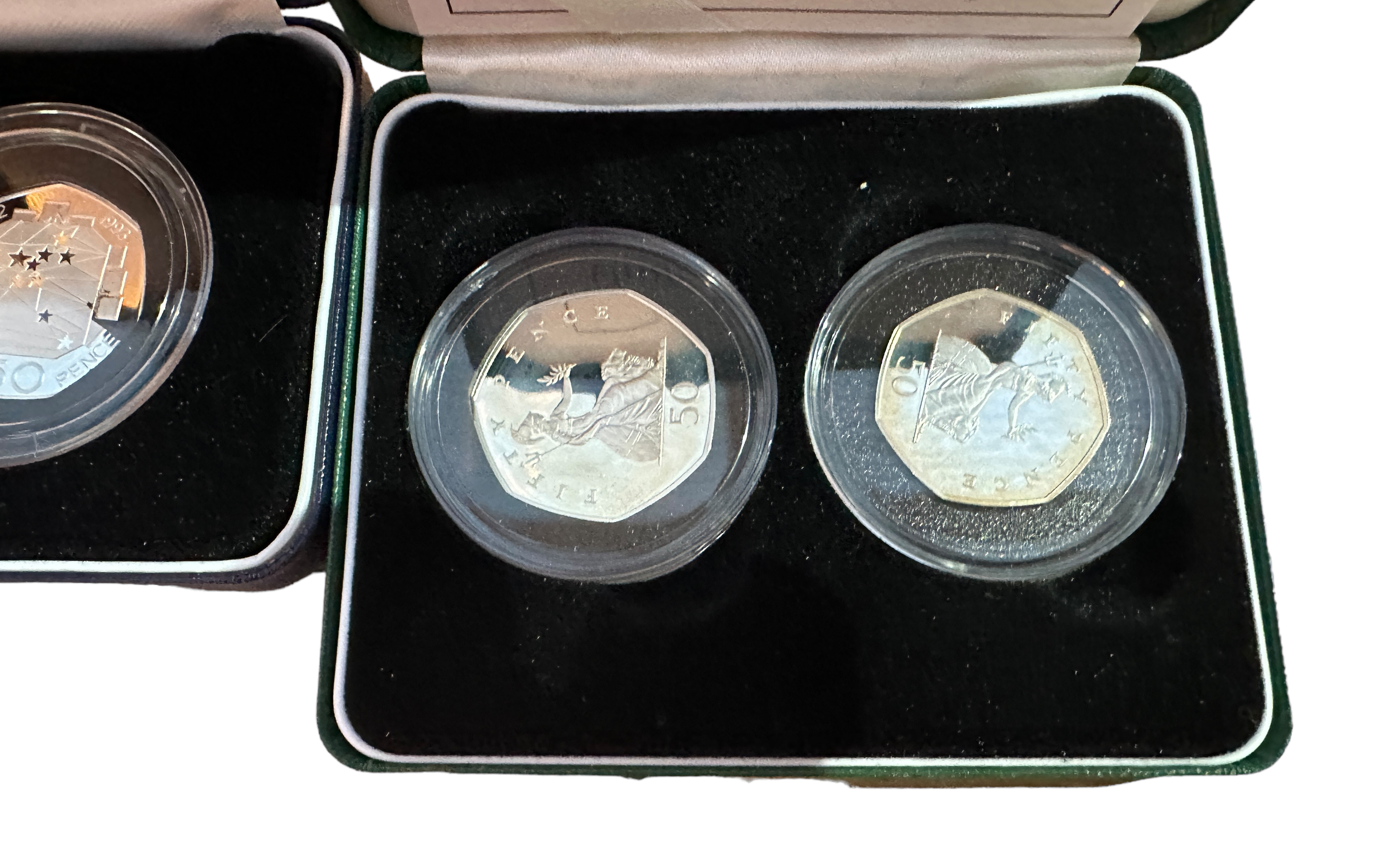 3 Lots of Boxed Silver Proof Fifty Pence Pieces. - Bild 3 aus 3