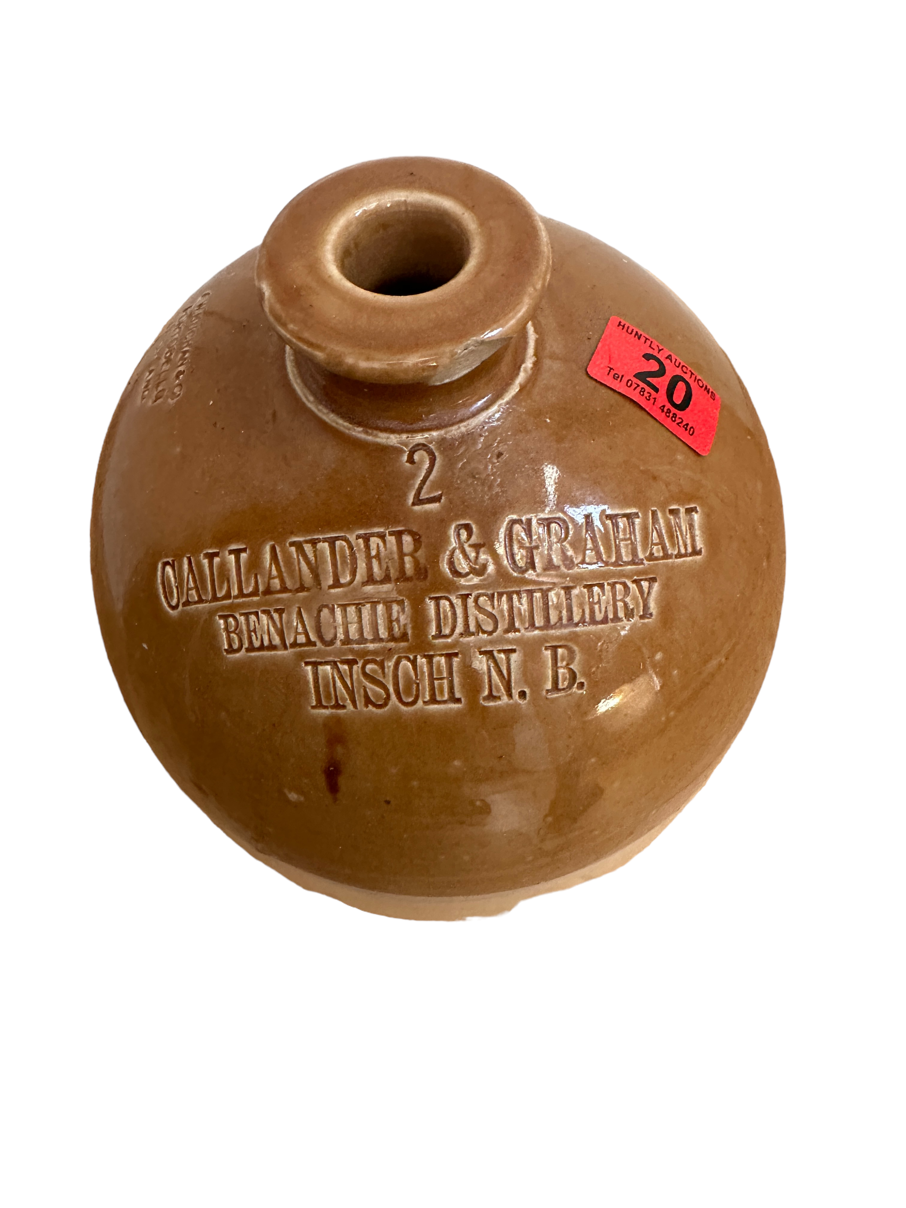 Antique Benachie Distillery Insch (Callander&Graham) Stoneware Whisky Flagon 15" tall. - Image 10 of 10