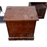 Small Portable Mahognany Cabinet with Drawers - 15" x 14 1/2" x 10".