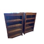 Antique Matching Pair of GUNN Section Bookcases each 4 sections - Bookcases 57" x 34" x 9 5/8"