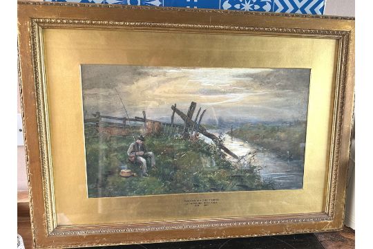 Joseph Thorburn Ross Oil Painting of "Fishing on the River Tweed" - Image 2 of 7
