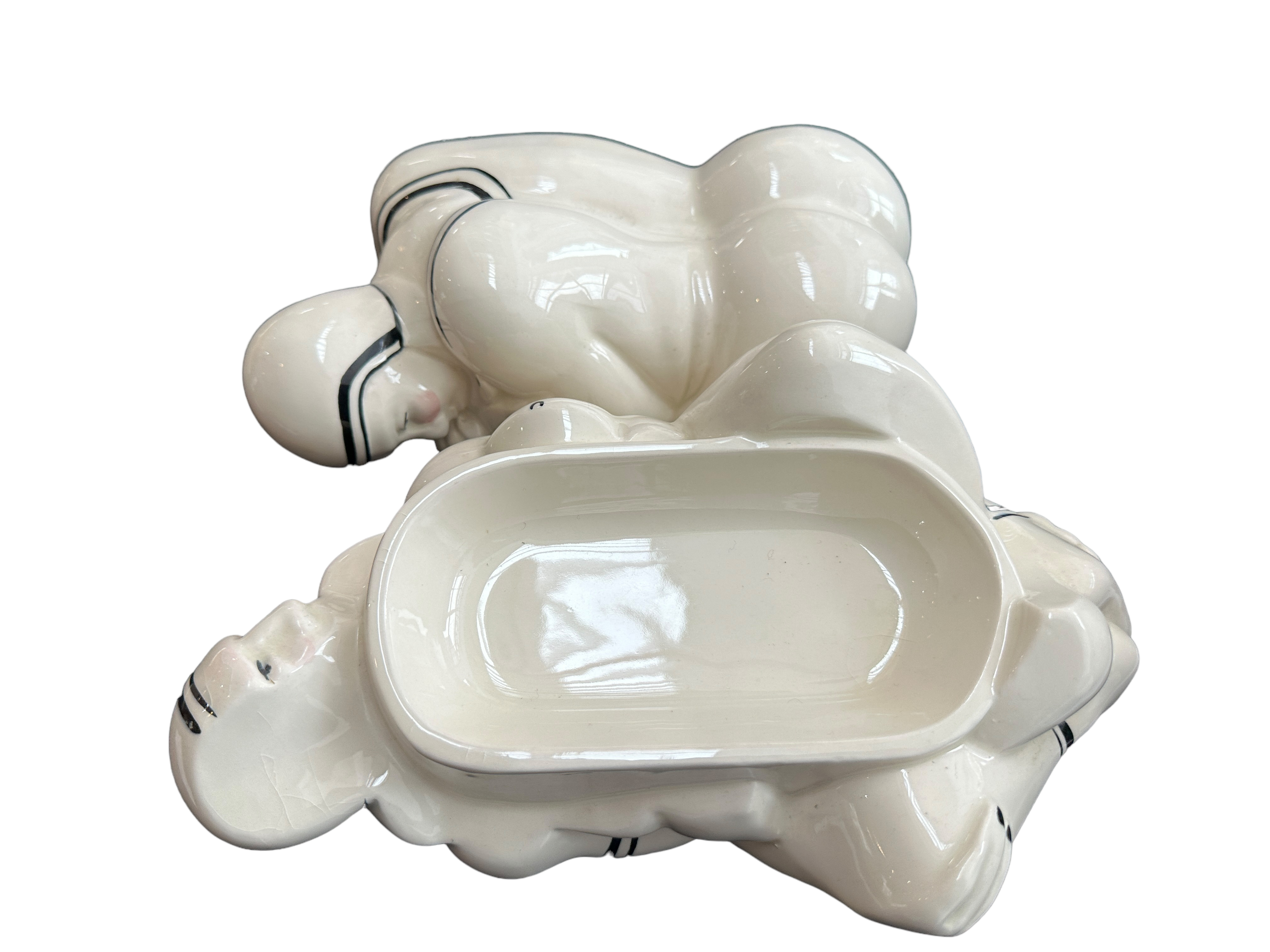 Vintage Roger Michel Lustre Ware (Carlton Ware) Wrestlers Butter Dish 30cm x 18cm x 18cm - Image 2 of 3