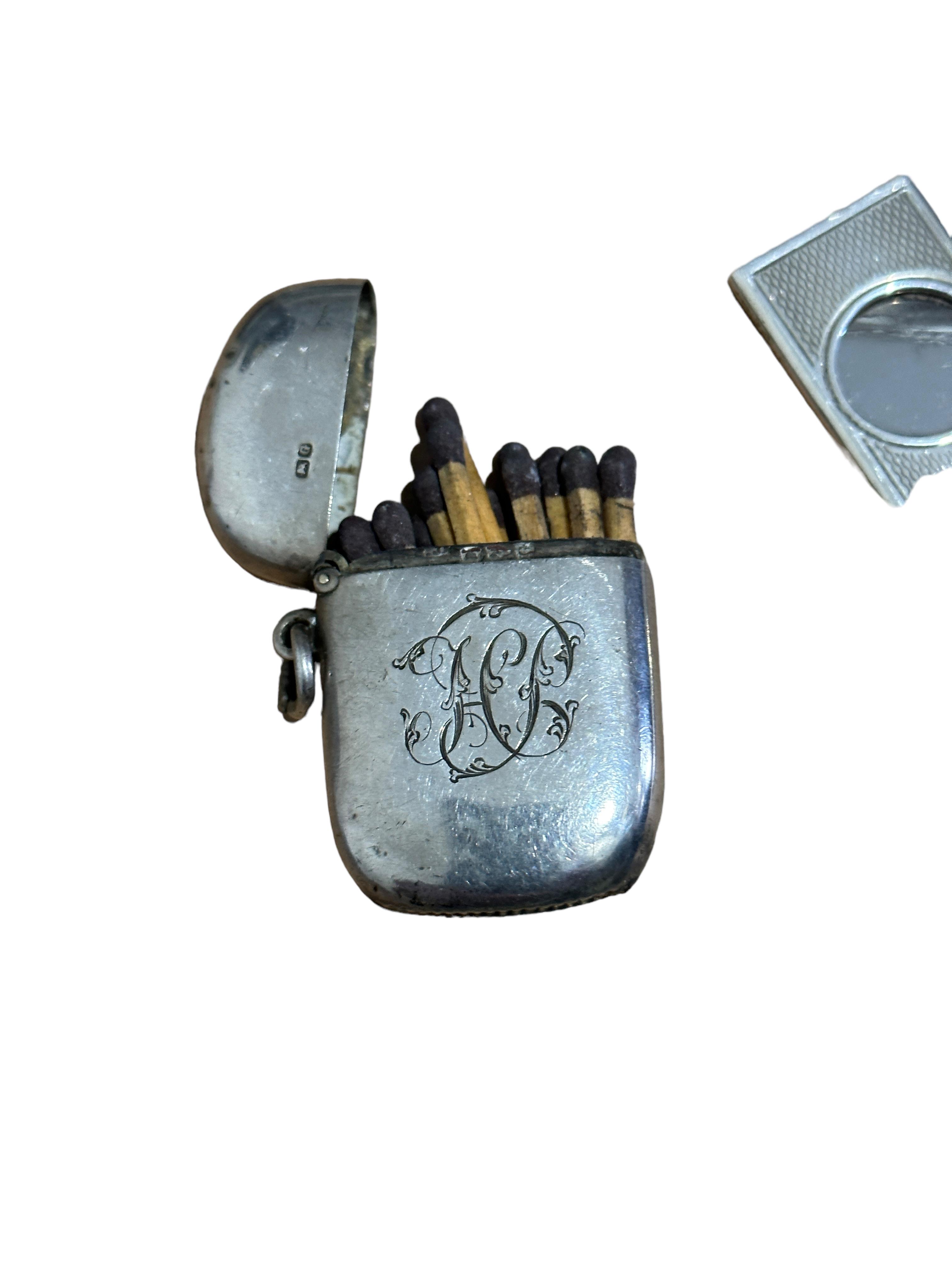 Vintage Silver Vesta Case and Silver Cigar Cutter. - Image 3 of 6